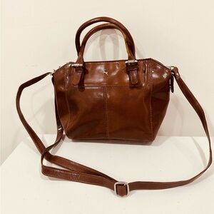 ASHWOOD‎ Brown Leather Satchel Tote Bag Adjustable or Removable Strap MINT COND!